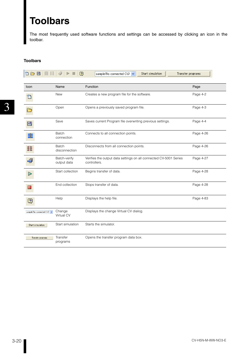 Toolbars, Toolbars -20 | KEYENCE CV-H5N User Manual | Page 84 / 178