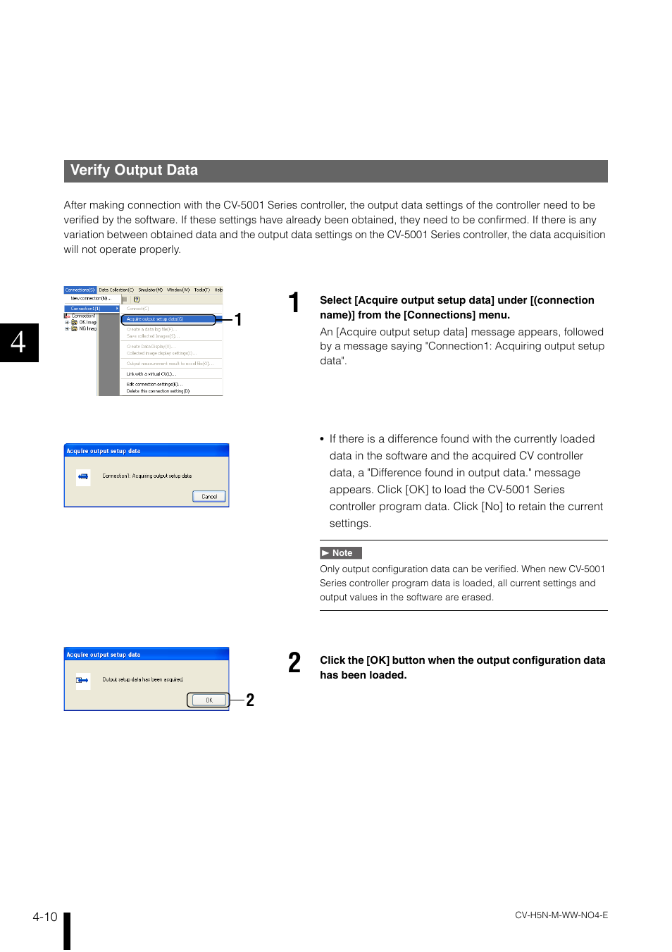 Verify output data, Verify output data -10 | KEYENCE CV-H5N User Manual | Page 94 / 178