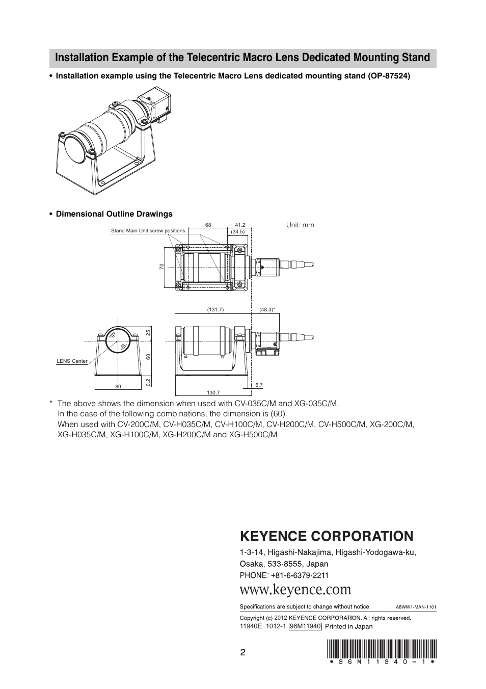 KEYENCE CA-LM0307 User Manual | Page 2 / 2