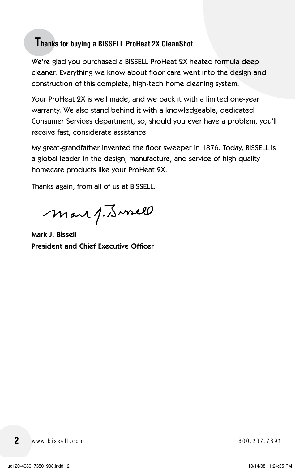 Bissell 9500 User Manual | Page 2 / 24