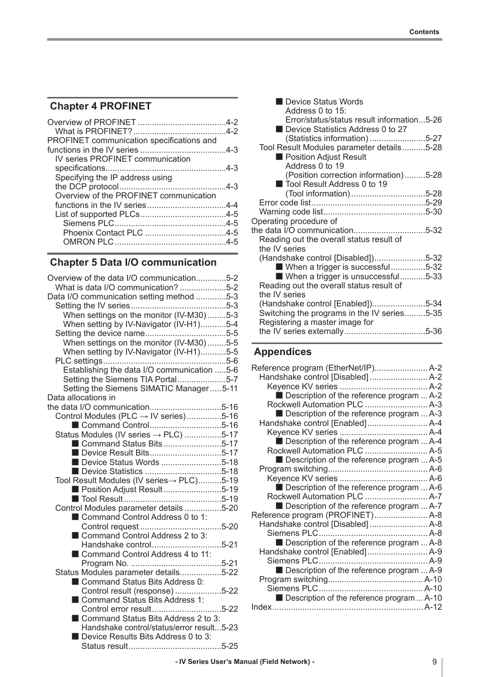 KEYENCE IV Series User Manual | Page 11 / 110