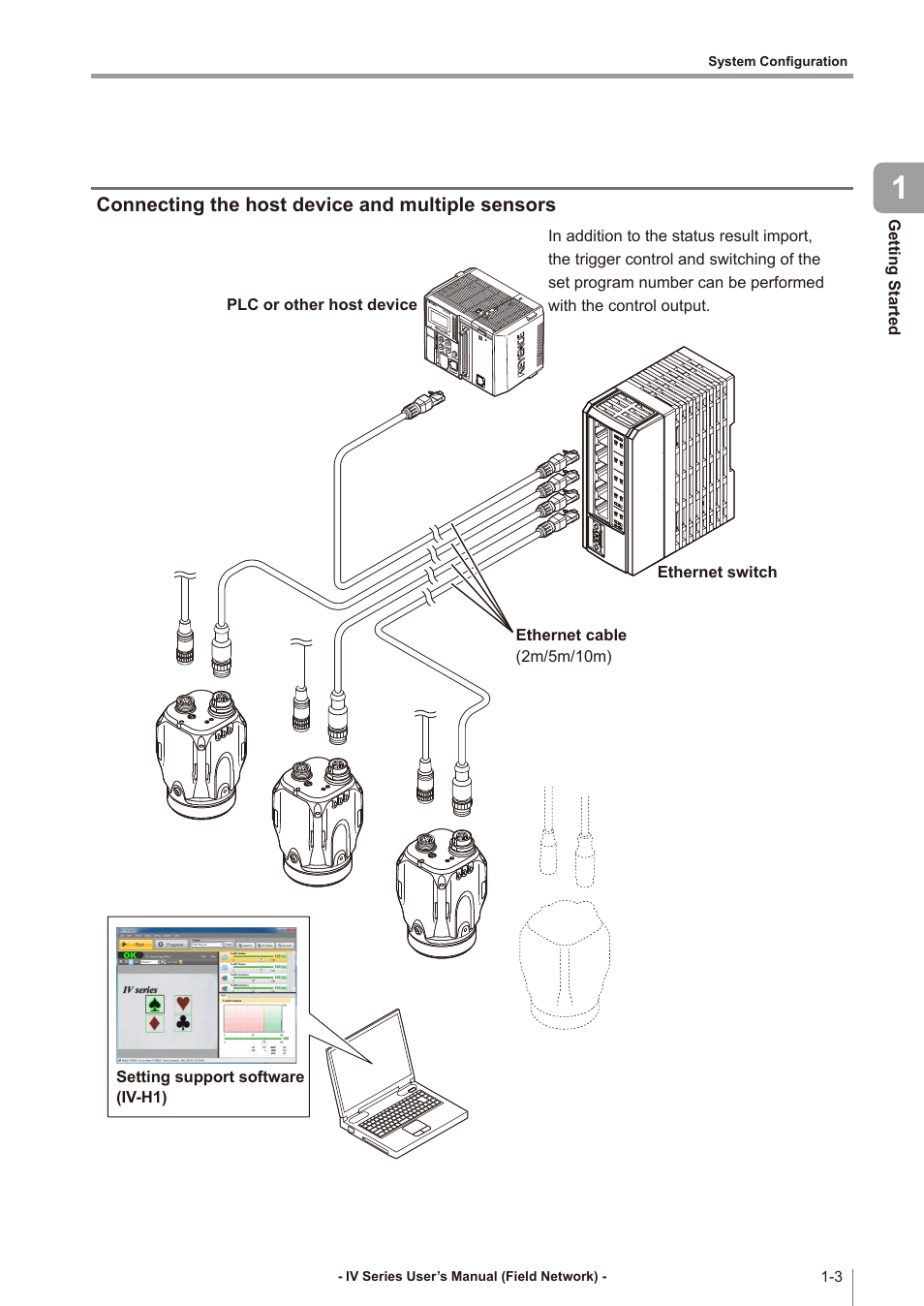 Connecting the host device and multiple sensors, Connecting the host device and, Multiple sensors -3 | KEYENCE IV Series User Manual | Page 15 / 110