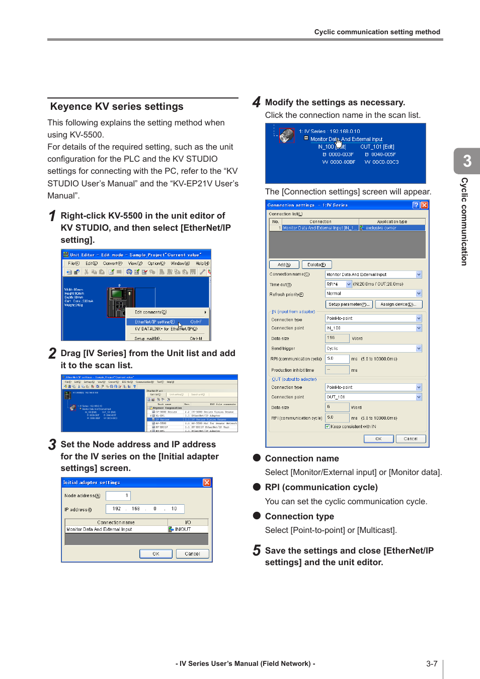 Keyence kv series settings, Keyence kv series settings -7 | KEYENCE IV Series User Manual | Page 29 / 110