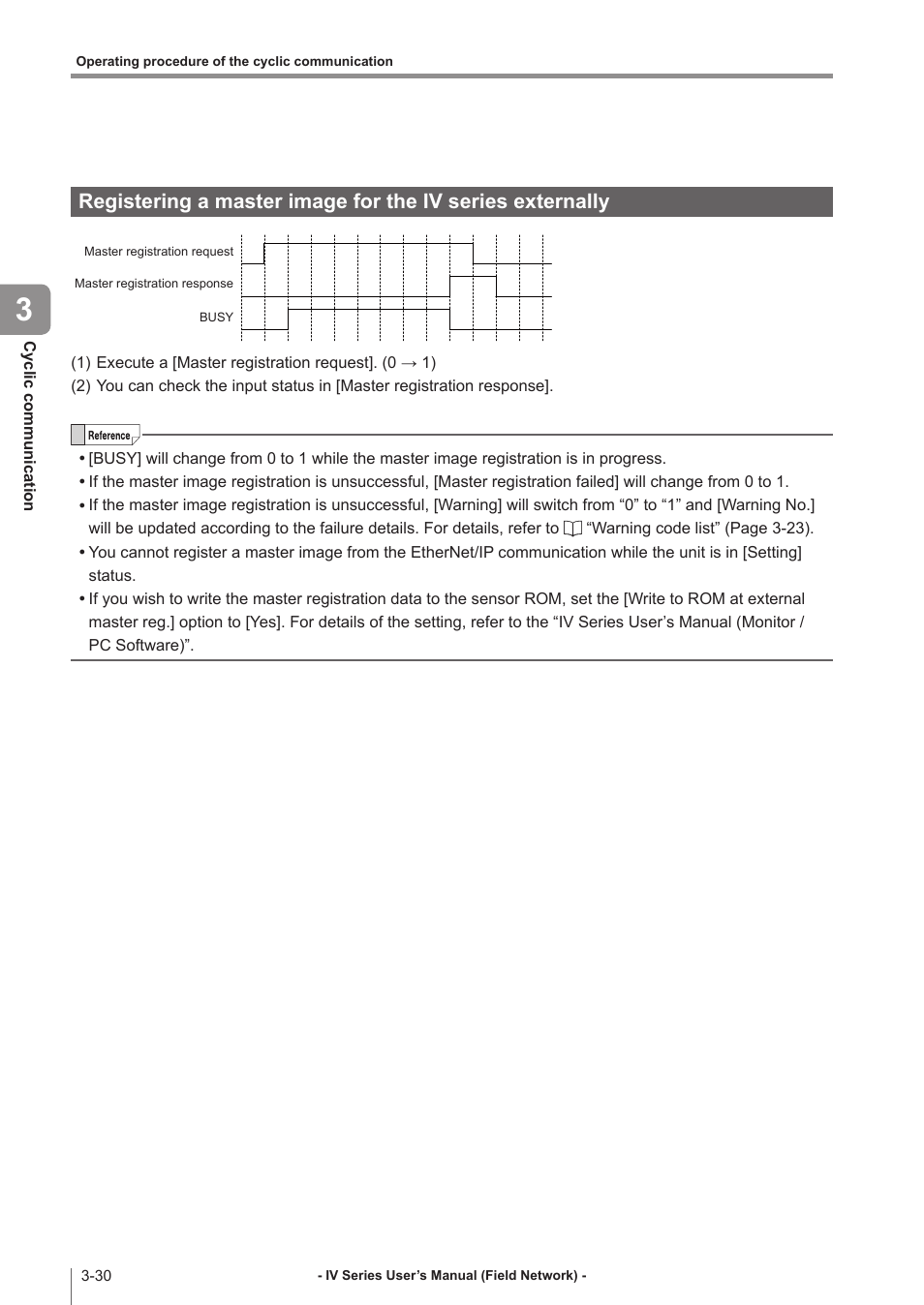 Registering a master image for, The iv series externally -30 | KEYENCE IV Series User Manual | Page 52 / 110