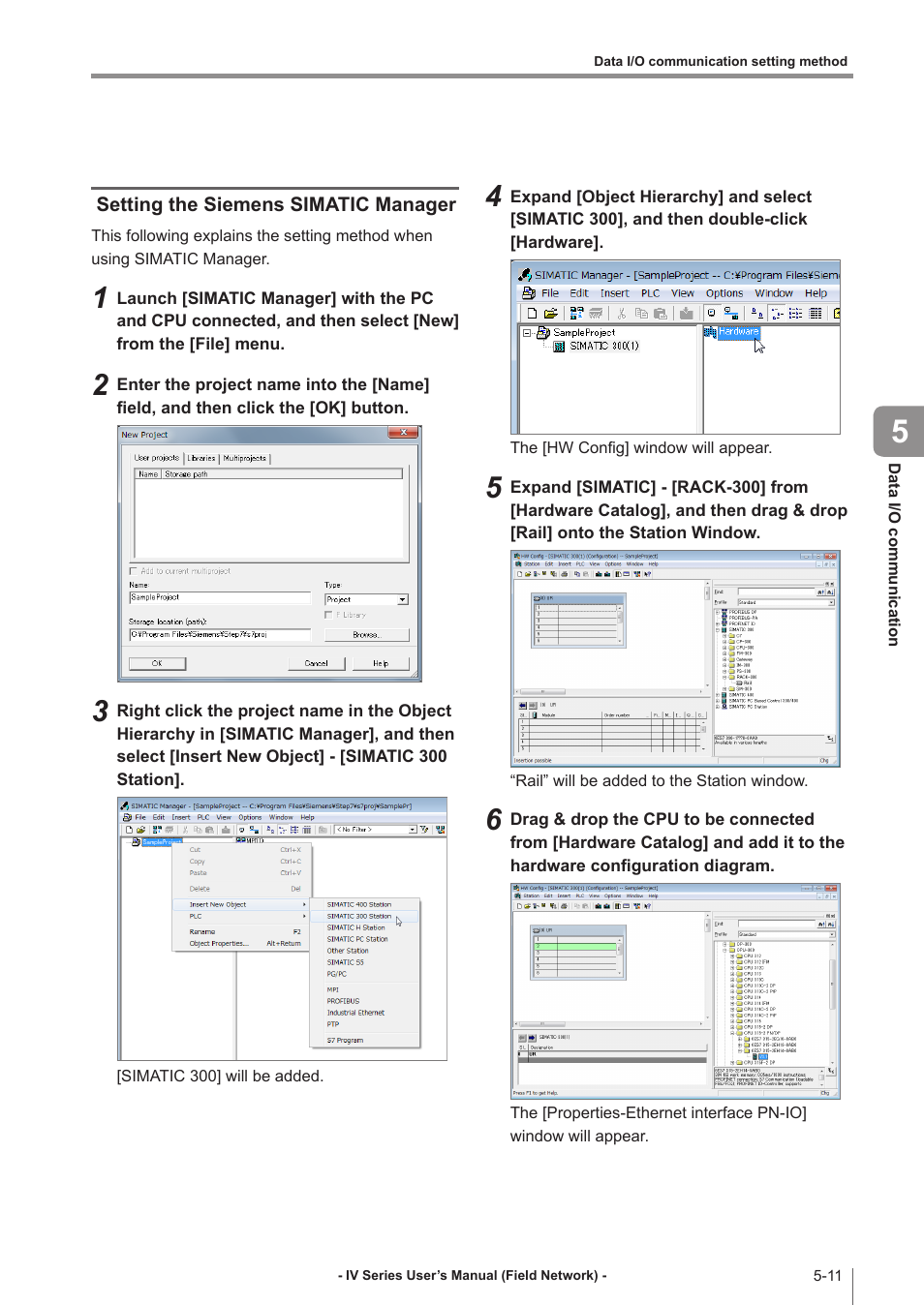 Setting the siemens simatic manager, Setting the siemens simatic manager -11 | KEYENCE IV Series User Manual | Page 69 / 110