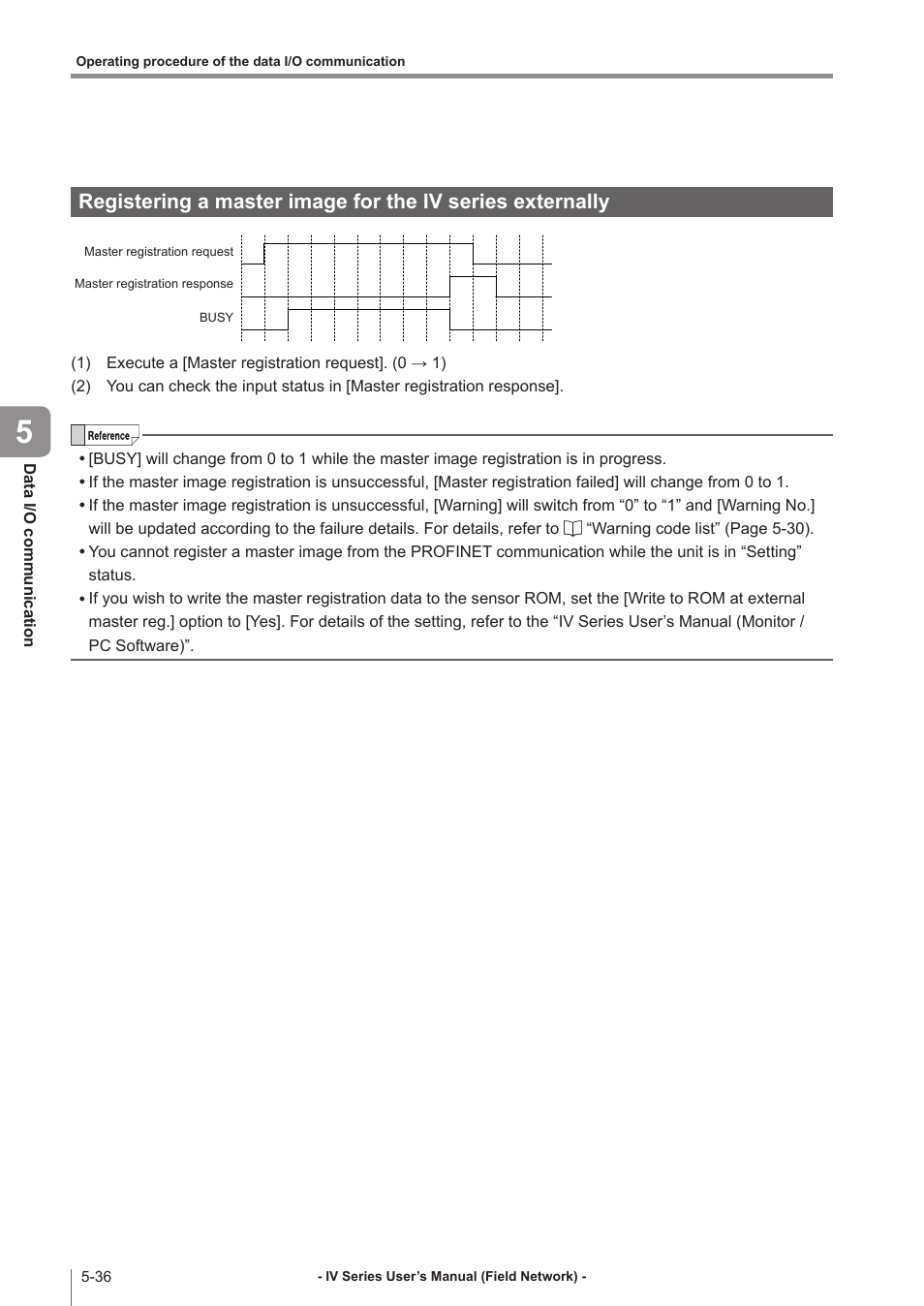 Registering a master image for, The iv series externally -36 | KEYENCE IV Series User Manual | Page 94 / 110