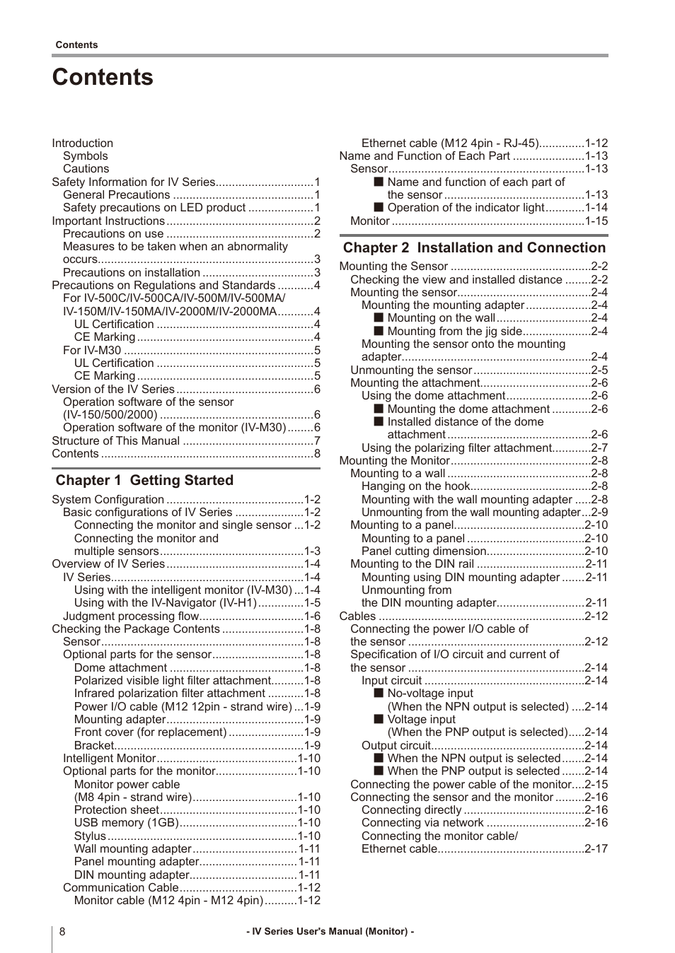 KEYENCE IV Series User Manual | Page 10 / 306