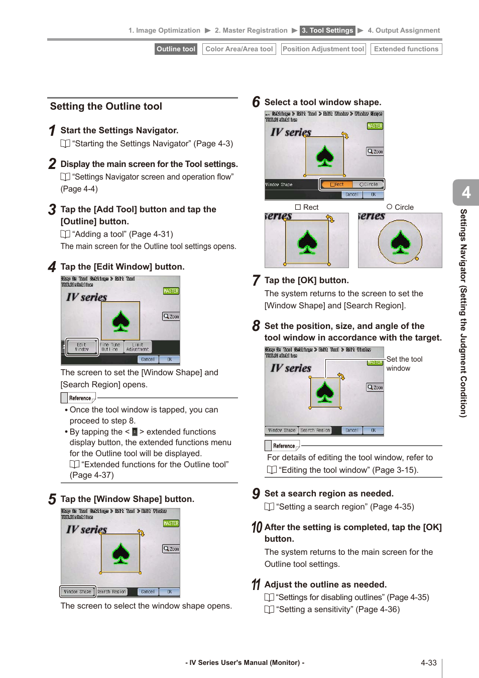 Setting the outline tool, Setting the outline tool -33 | KEYENCE IV Series User Manual | Page 101 / 306