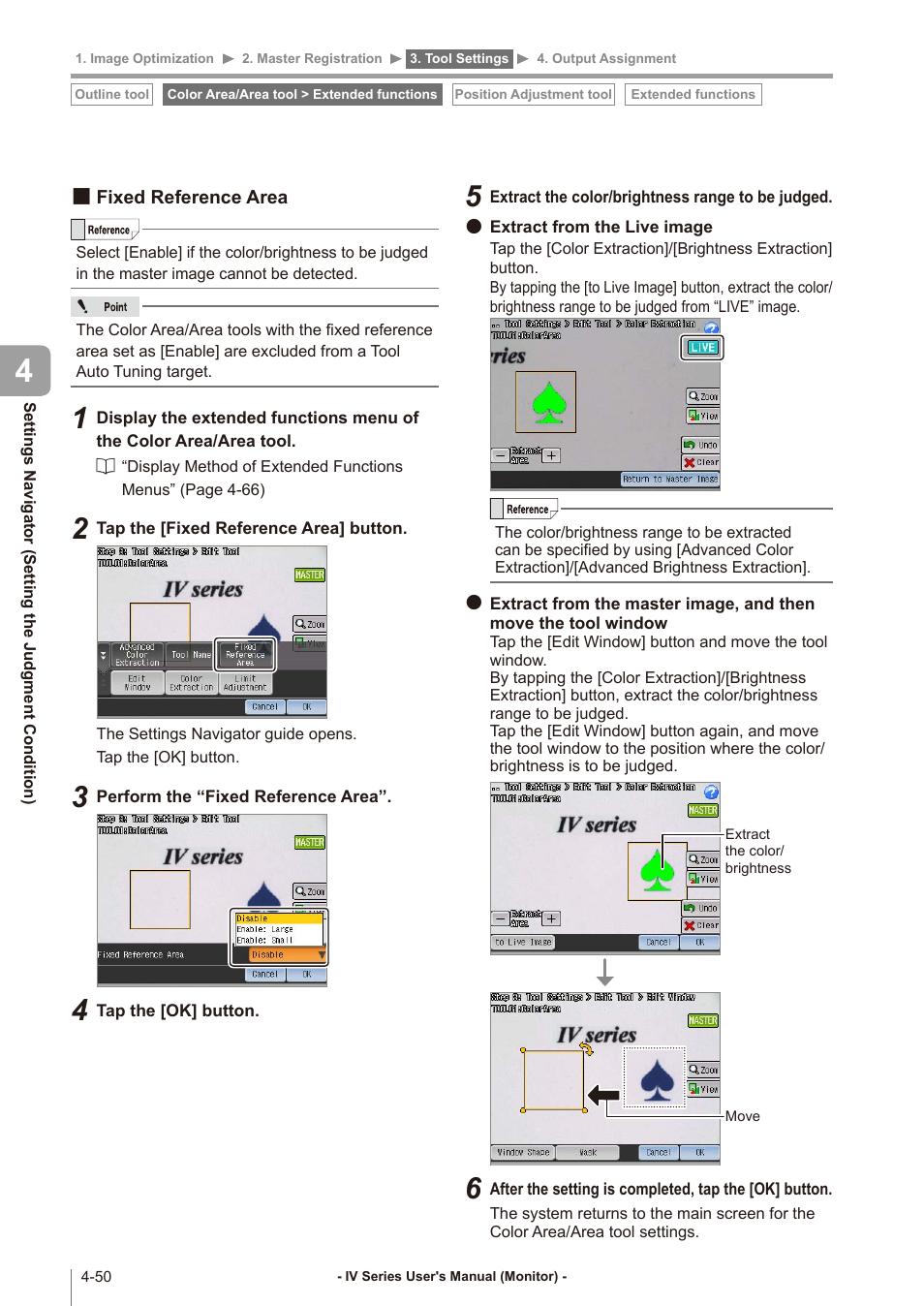 Fixed reference area, Fixed reference area -50 | KEYENCE IV Series User Manual | Page 118 / 306