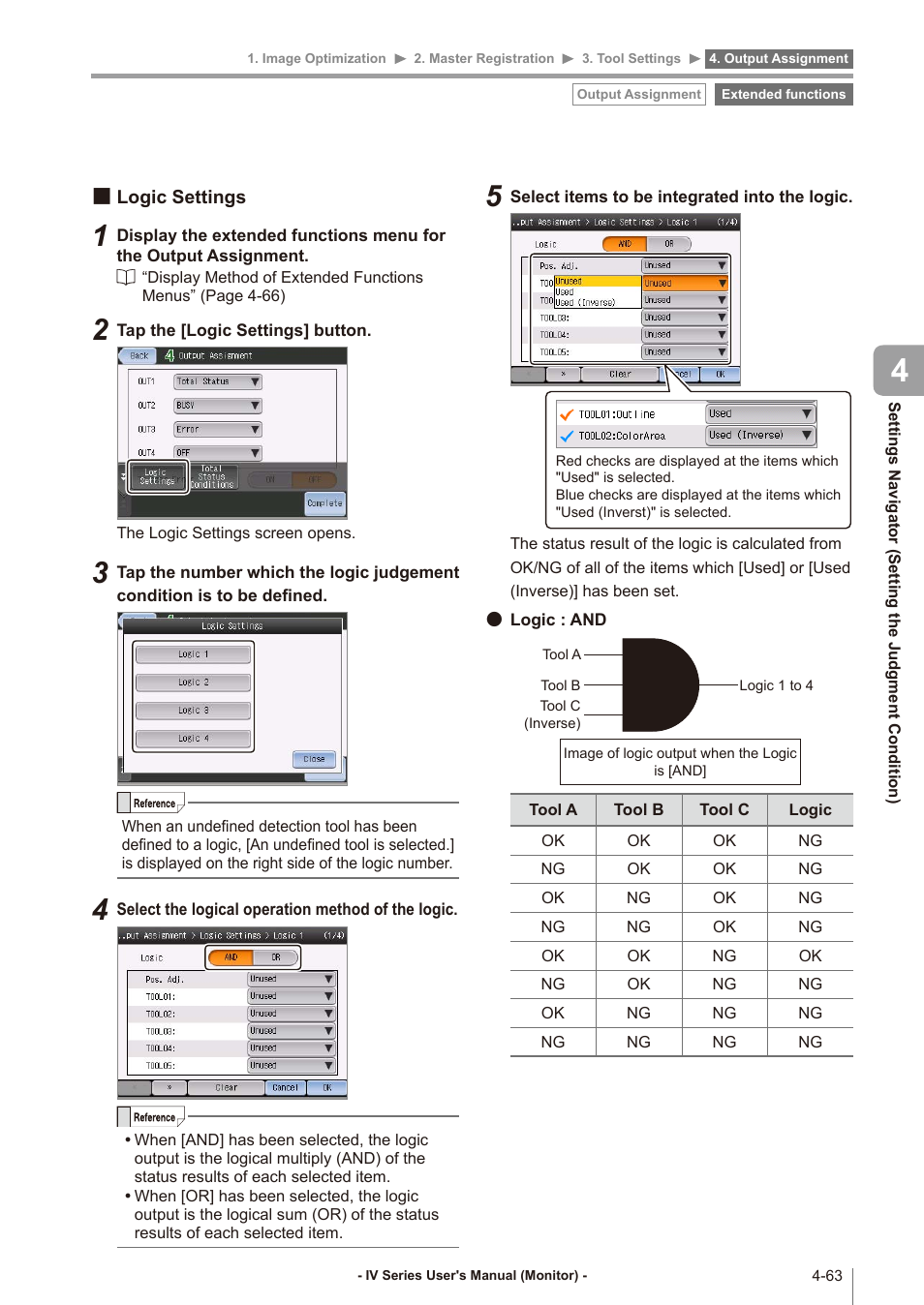 Logic settings, Logic settings -63 | KEYENCE IV Series User Manual | Page 131 / 306