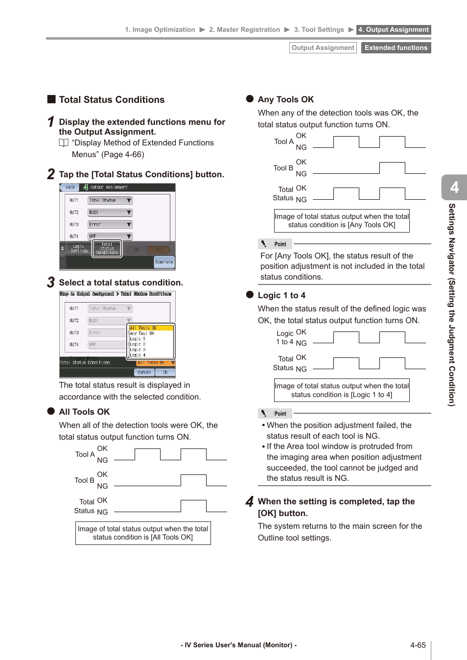 Total status conditions, Total status conditions -65 | KEYENCE IV Series User Manual | Page 133 / 306