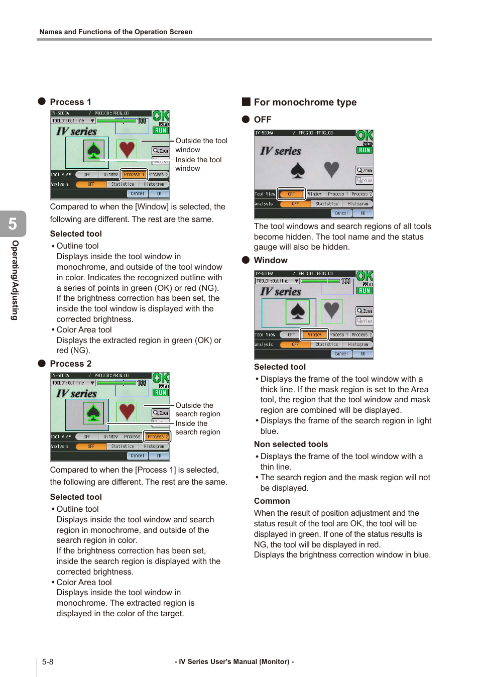 For monochrome type, For monochrome type -8 | KEYENCE IV Series User Manual | Page 142 / 306