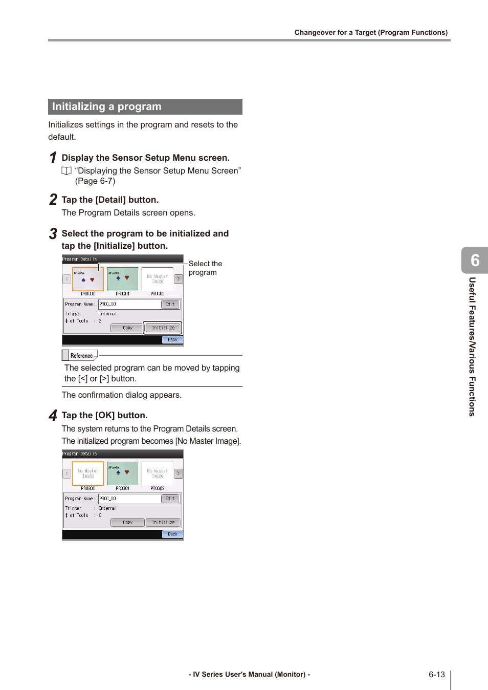 Initializing a program, Initializing a program -13 | KEYENCE IV Series User Manual | Page 189 / 306