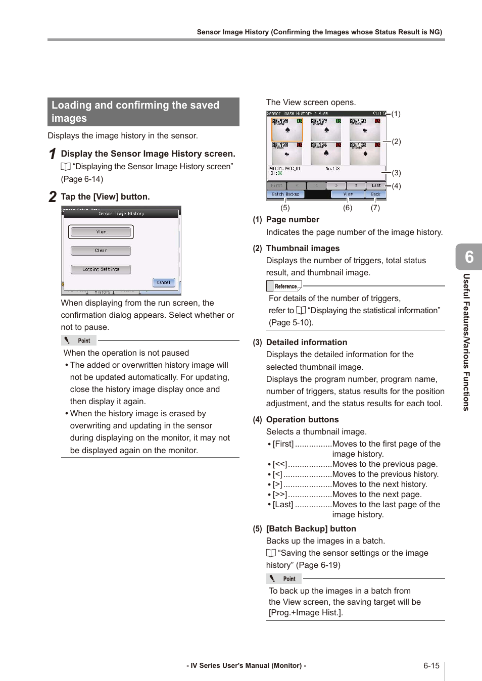 Loading and confirming the saved images, Loading and confirming the saved images -15, Loading and confirming the saved | KEYENCE IV Series User Manual | Page 191 / 306