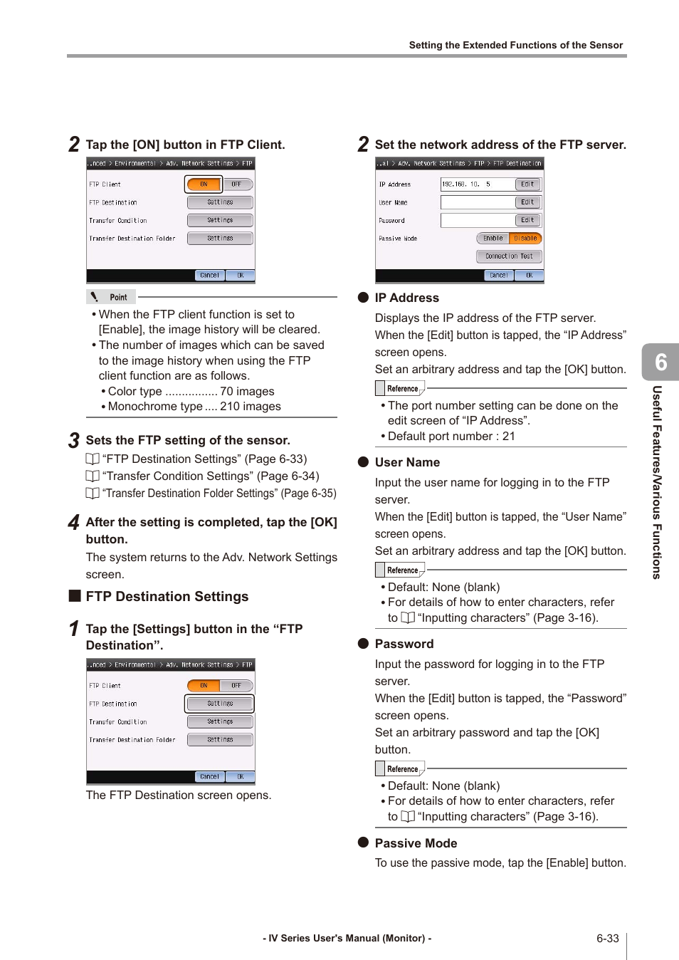 Ftp destination settings, Ftp destination settings -33 | KEYENCE IV Series User Manual | Page 209 / 306