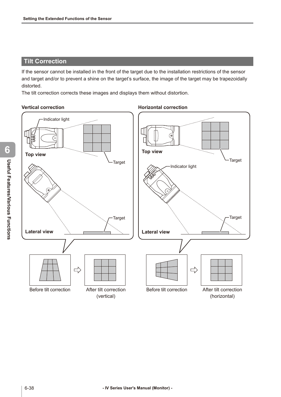 Tilt correction, Tilt correction -38, 38) is to be performed | KEYENCE IV Series User Manual | Page 214 / 306