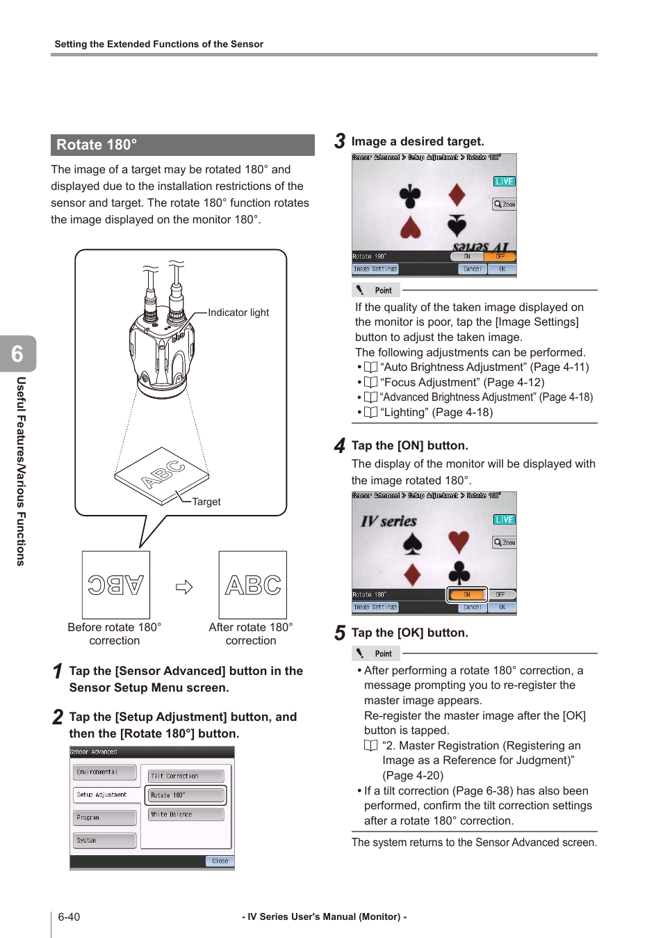 Rotate 180, Rotate 180° -40 | KEYENCE IV Series User Manual | Page 216 / 306