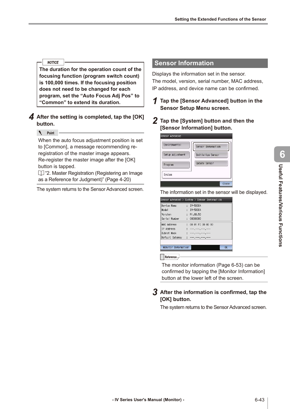 Sensor information, Sensor information -43 | KEYENCE IV Series User Manual | Page 219 / 306