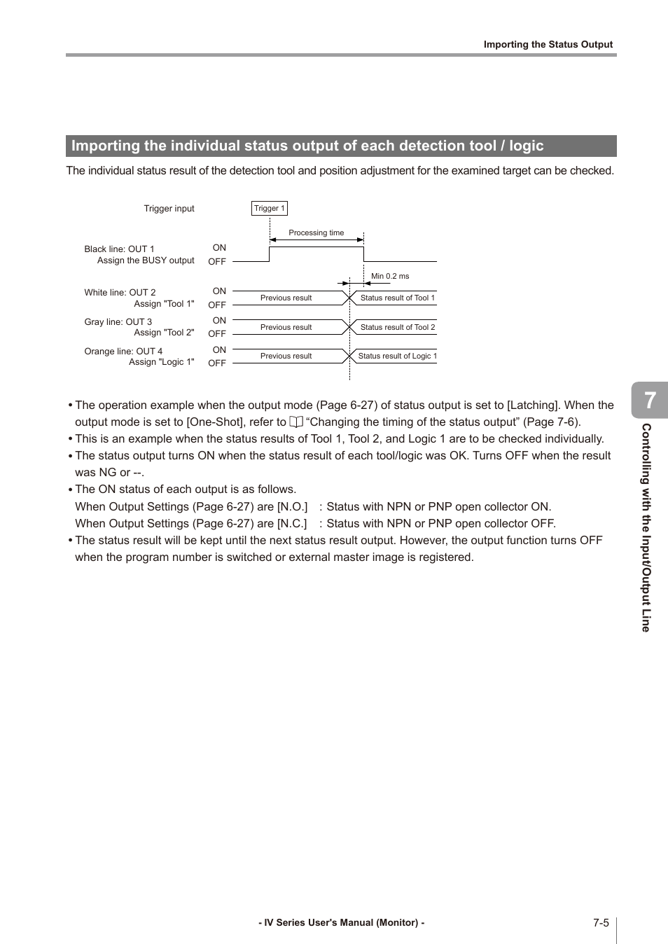 Importing the individual status output of, Each detection tool / logic -5 | KEYENCE IV Series User Manual | Page 235 / 306