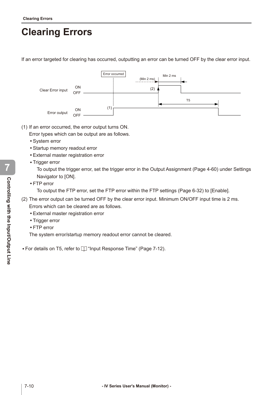 Clearing errors, Clearing errors -10, Clearing errors 7 | KEYENCE IV Series User Manual | Page 240 / 306