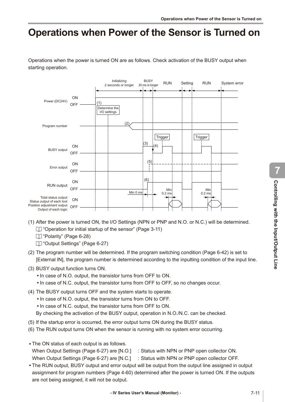 Operations when power of the sensor is turned on, Operations when power of the sensor is, Turned on -11 | KEYENCE IV Series User Manual | Page 241 / 306