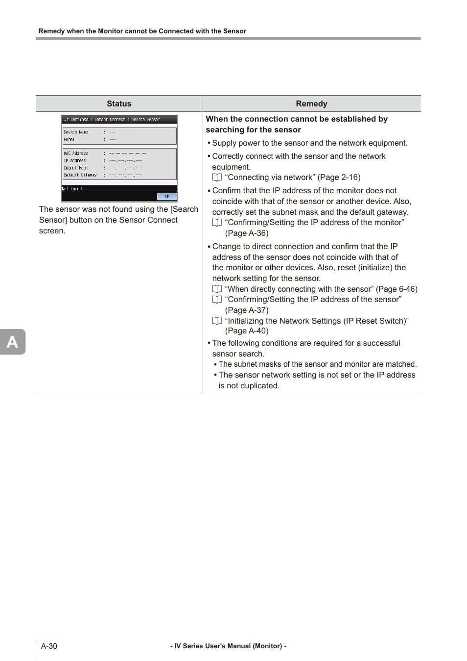 When the, Connection cannot be established by searching | KEYENCE IV Series User Manual | Page 286 / 306