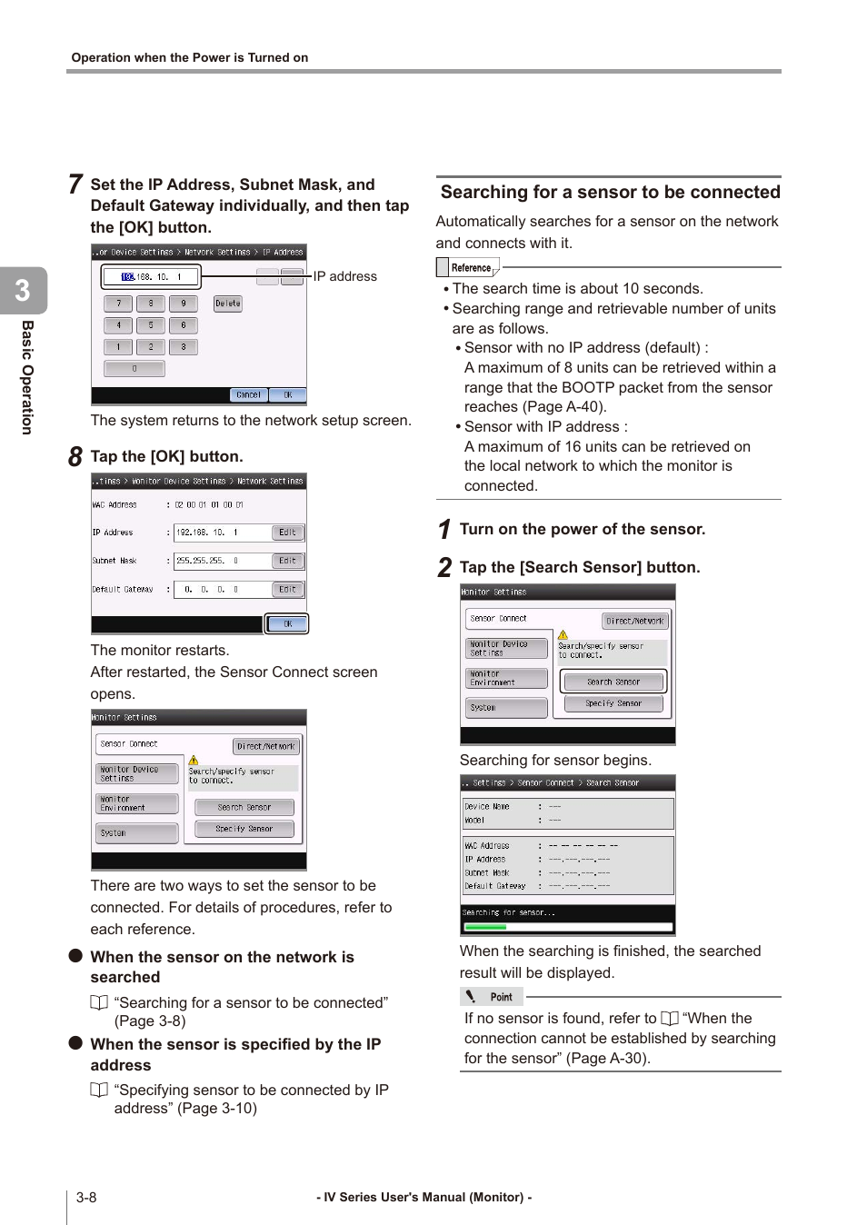 Searching for a sensor to be connected, Searching for a sensor to be connected -8 | KEYENCE IV Series User Manual | Page 58 / 306