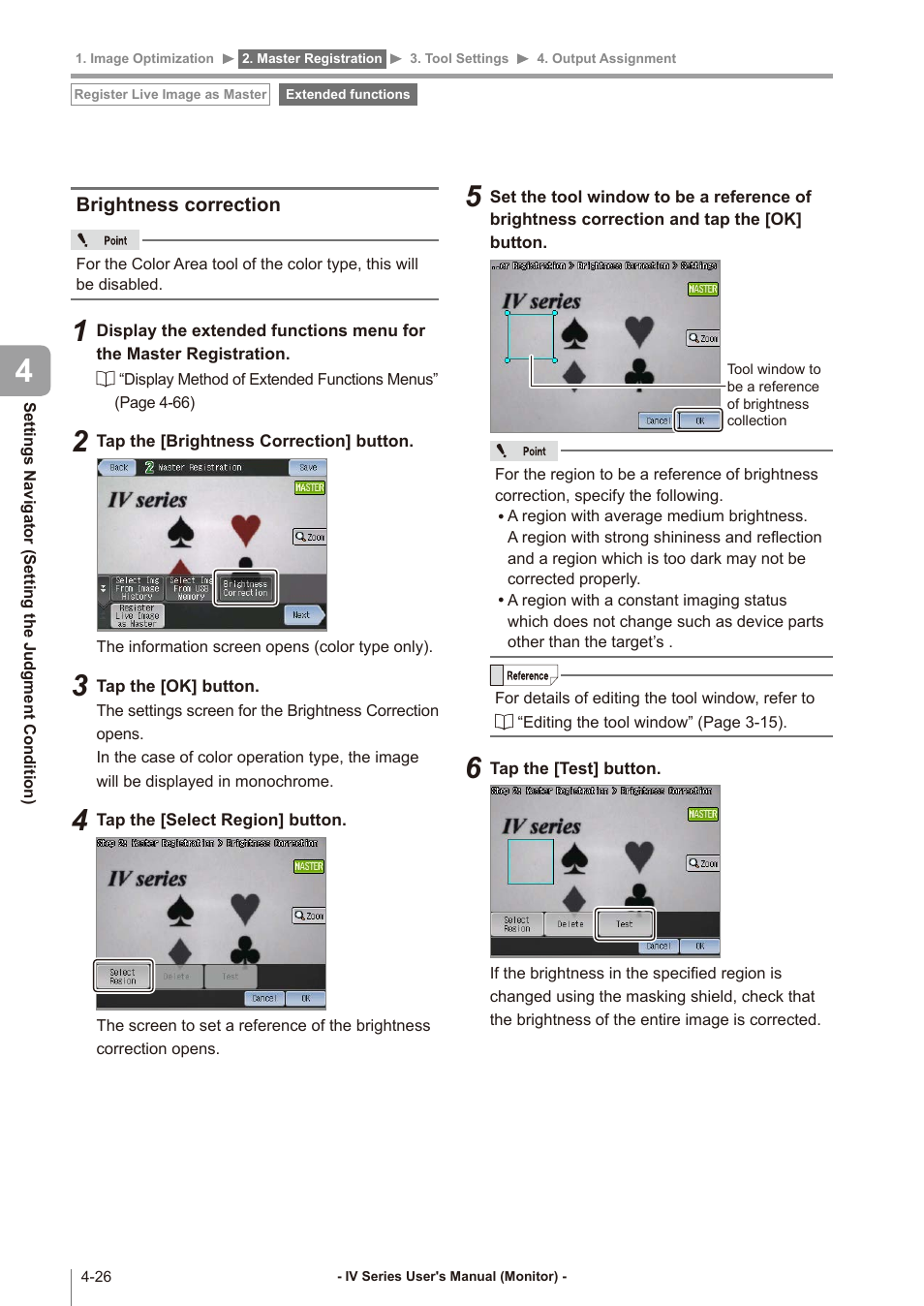 Brightness correction, Brightness correction -26 | KEYENCE IV Series User Manual | Page 94 / 306