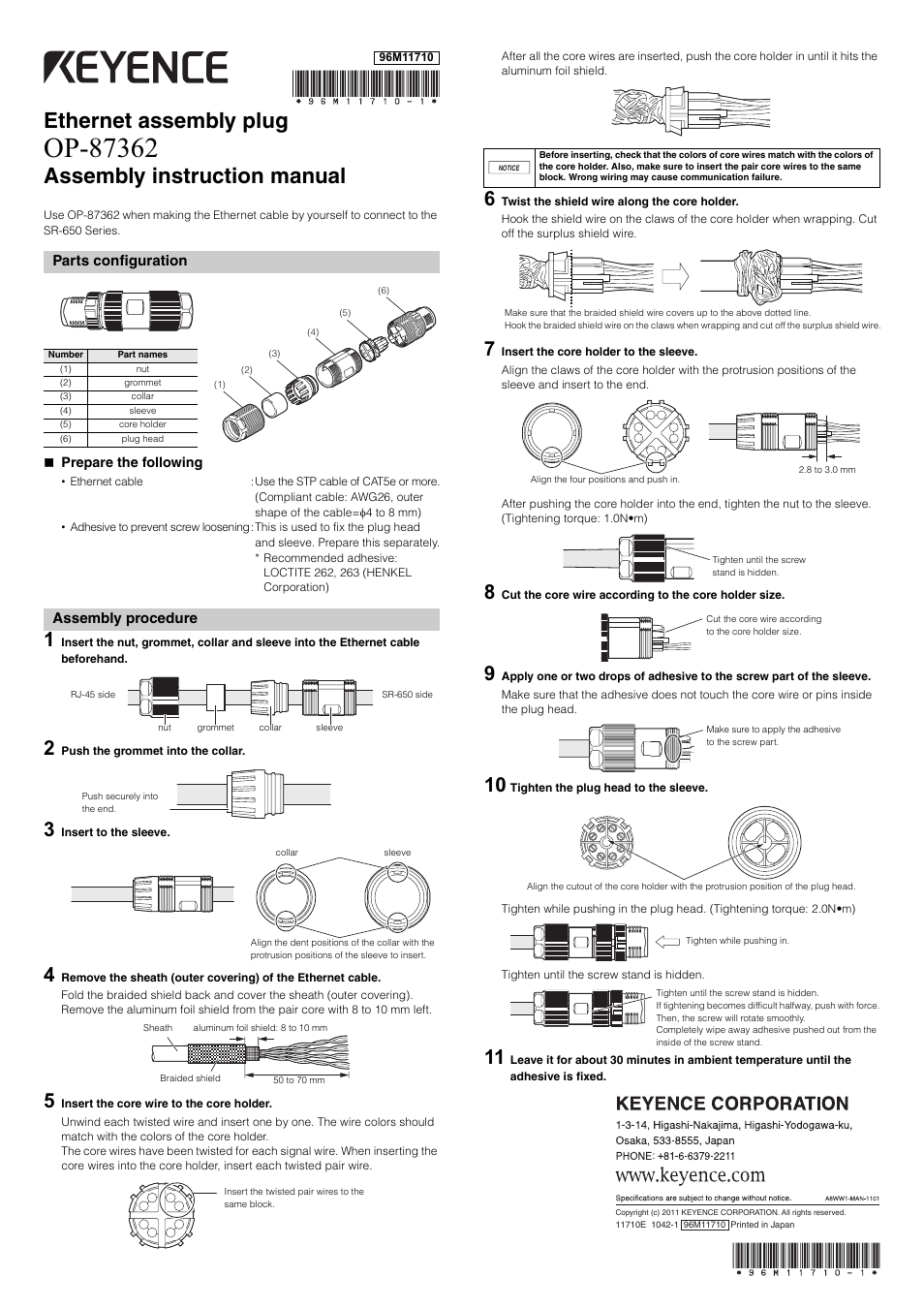 KEYENCE OP-87362 User Manual | 1 page