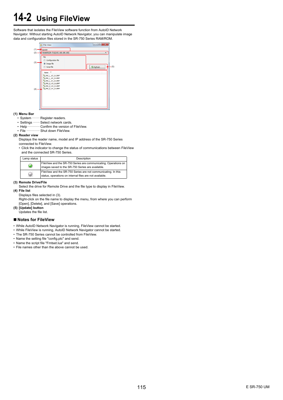 2 using fileview, Using fileview | KEYENCE SR-750 Series User Manual | Page 115 / 124