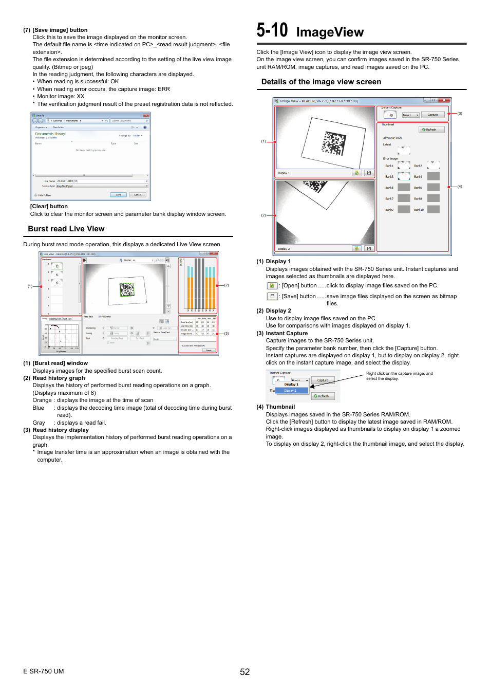 10 imageview, Imageview | KEYENCE SR-750 Series User Manual | Page 52 / 124