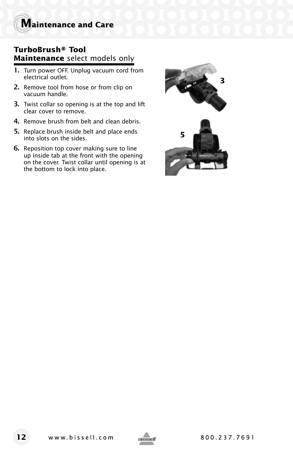 Bissell Powerforce HELIX 12B1 series User Manual | Page 12 / 16