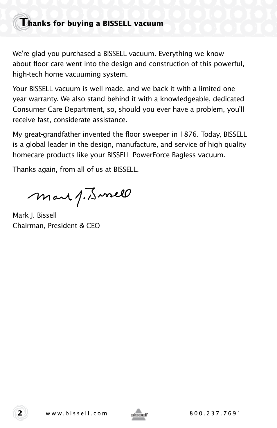 Bissell Powerforce HELIX 12B1 series User Manual | Page 2 / 16