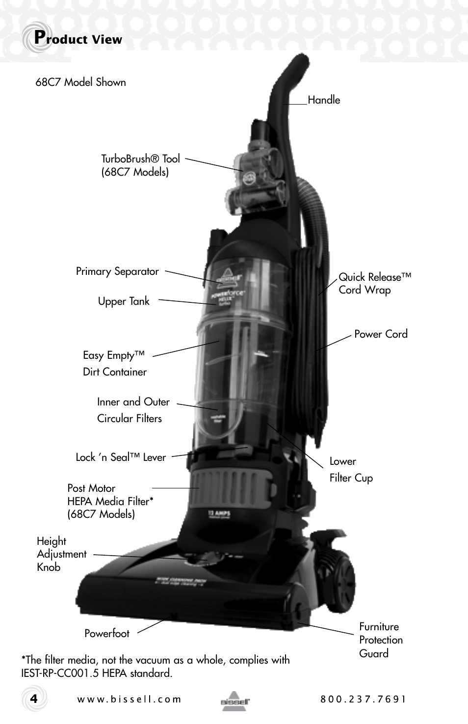 Bissell Powerforce HELIX 12B1 series User Manual | Page 4 / 16