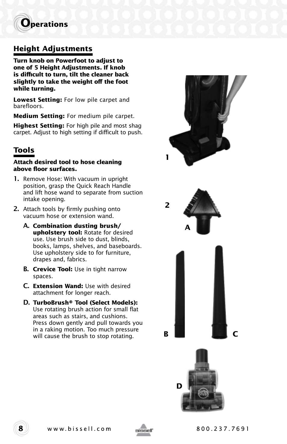 Bissell Powerforce HELIX 12B1 series User Manual | Page 8 / 16