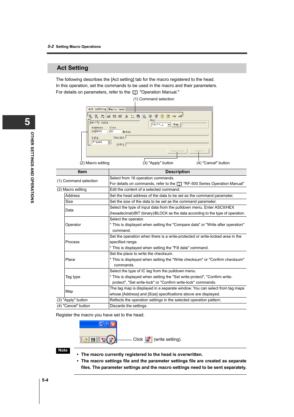 Act setting, Act setting -4 | KEYENCE AutoID User Manual | Page 100 / 116