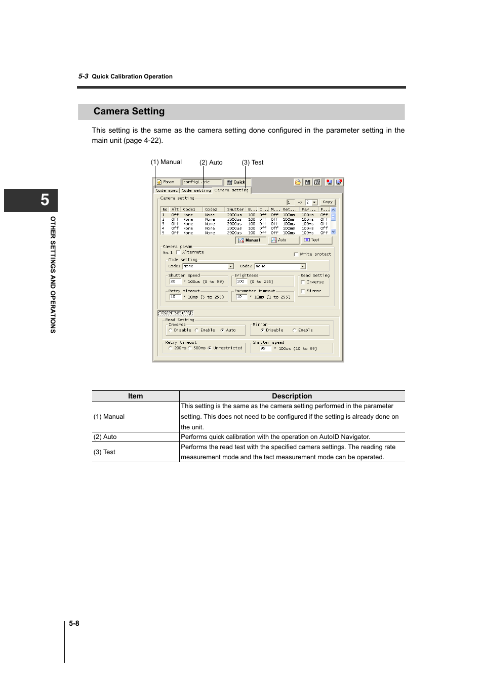 Camera setting, Camera setting -8 | KEYENCE AutoID User Manual | Page 104 / 116