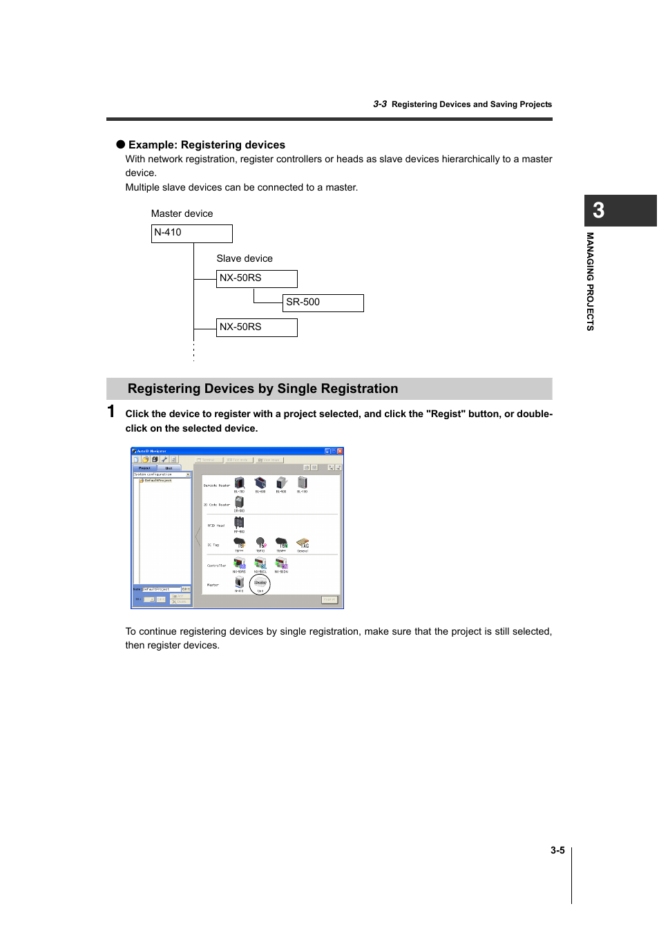 Registering devices by single registration, Registering devices by single registration -5 | KEYENCE AutoID User Manual | Page 37 / 116