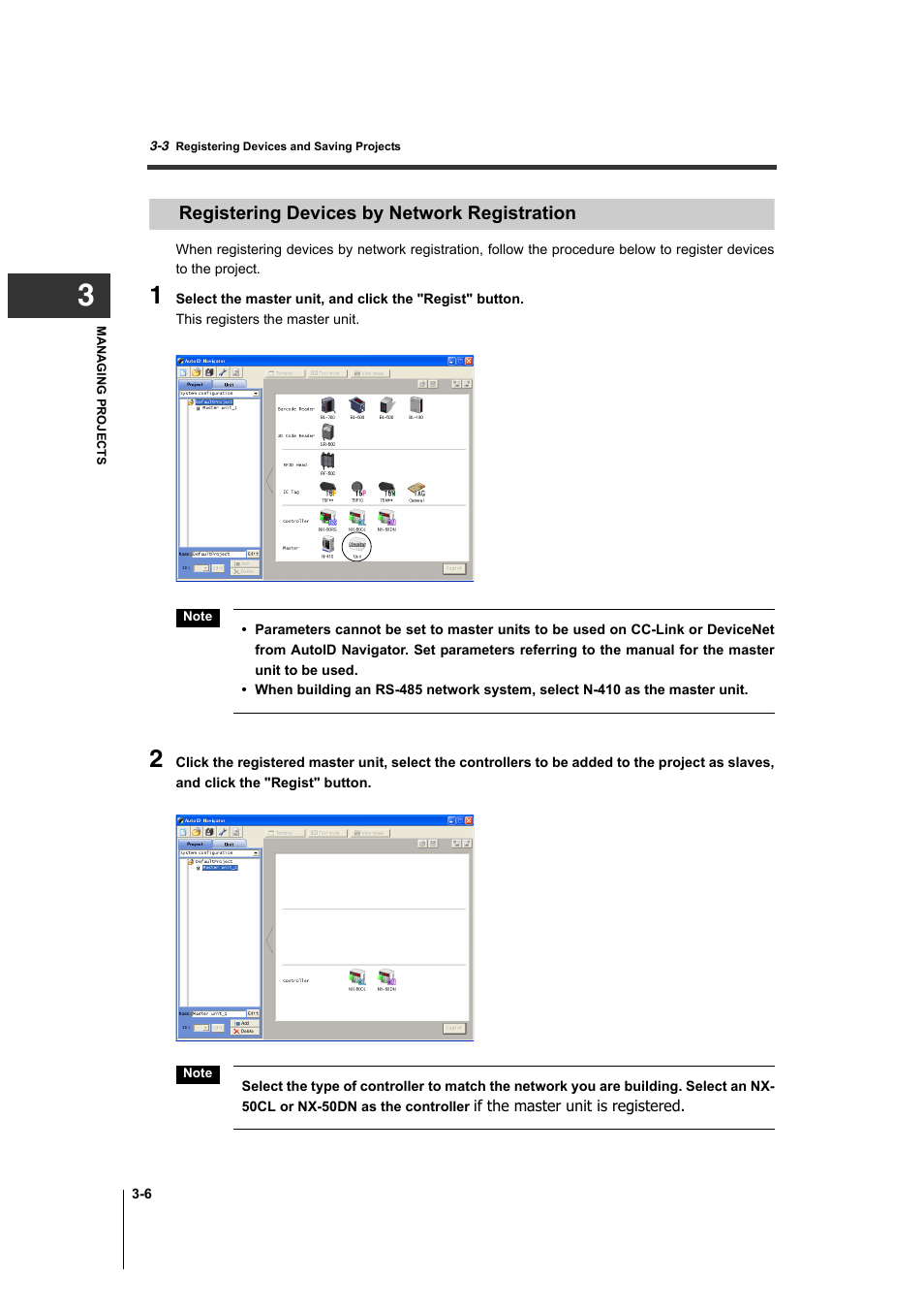 Registering devices by network registration, Registering devices by network registration -6 | KEYENCE AutoID User Manual | Page 38 / 116