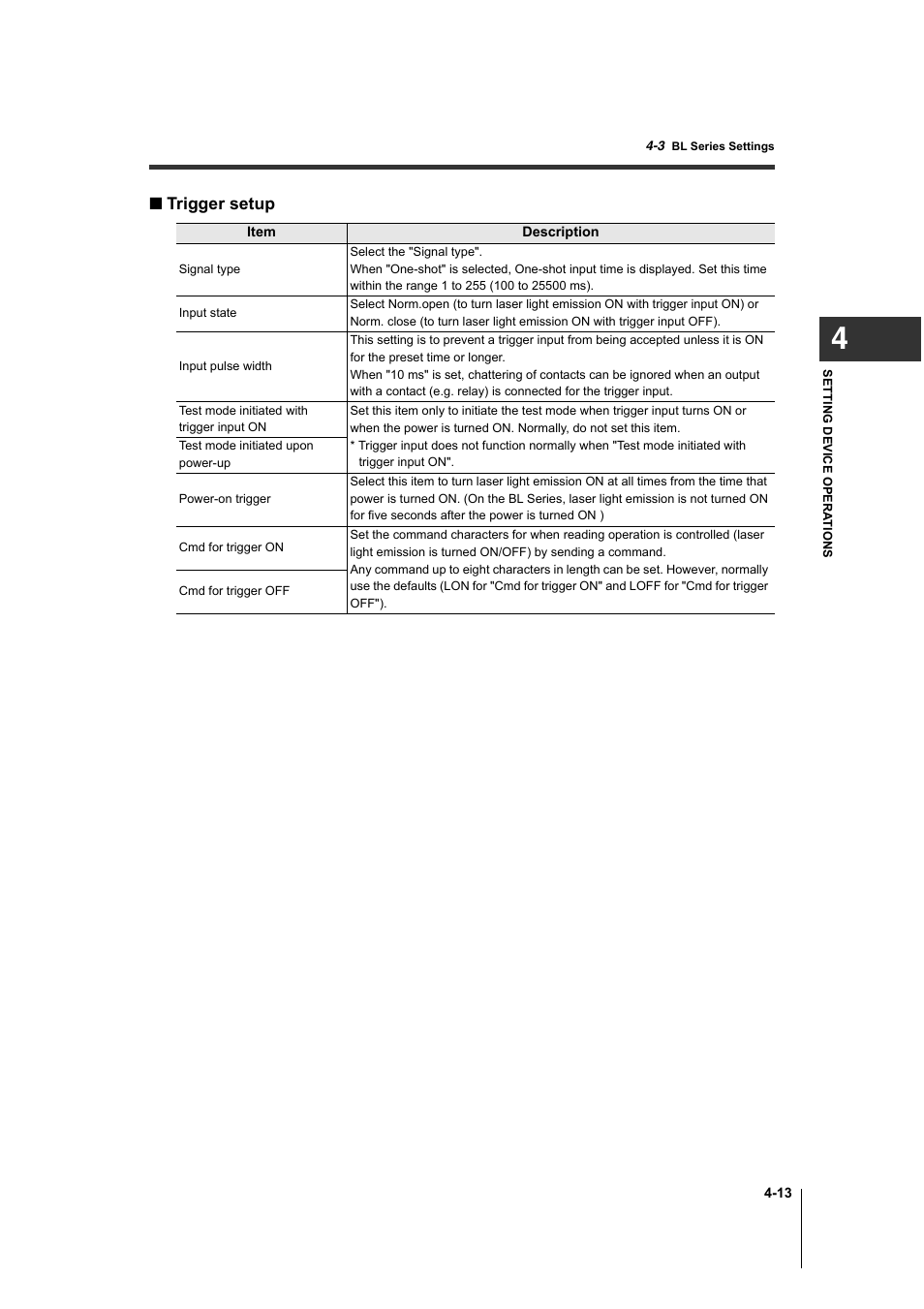 Trigger setup | KEYENCE AutoID User Manual | Page 63 / 116