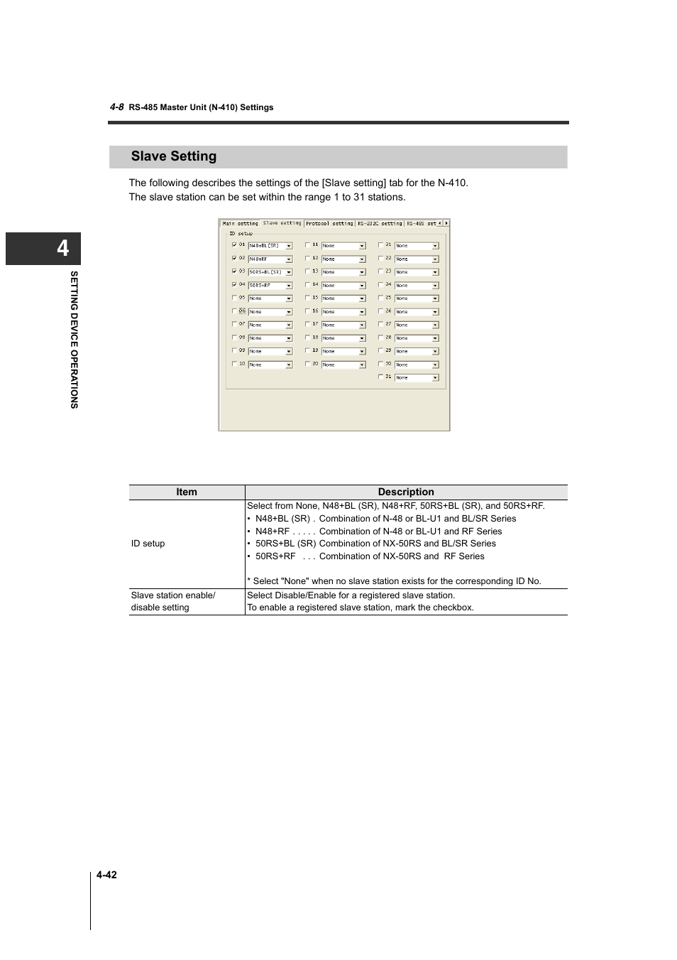 Slave setting, Slave setting -42 | KEYENCE AutoID User Manual | Page 92 / 116