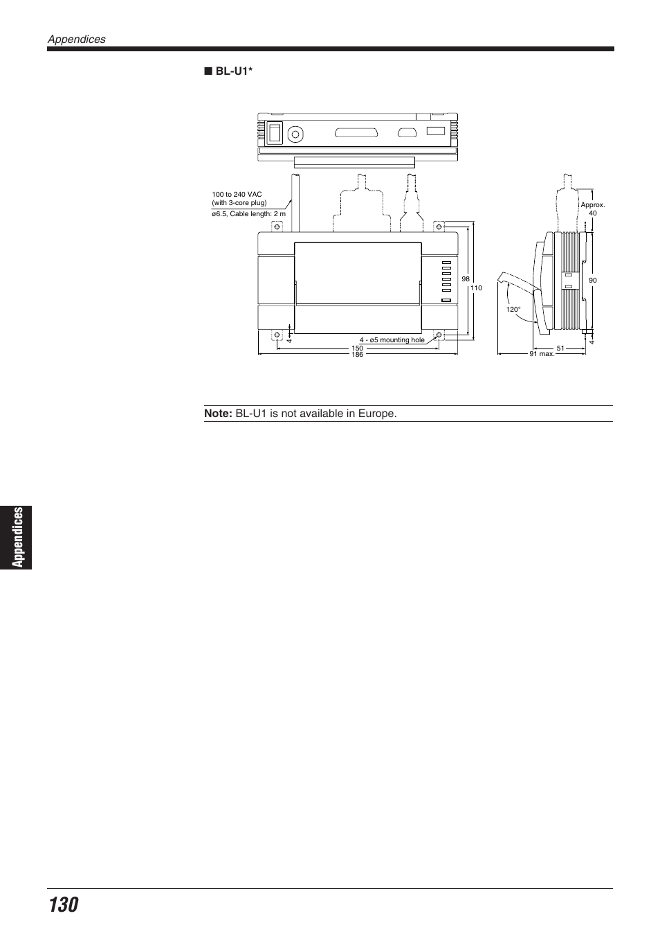 Appendices, Bl-u1 | KEYENCE BL-700 Series User Manual | Page 144 / 162