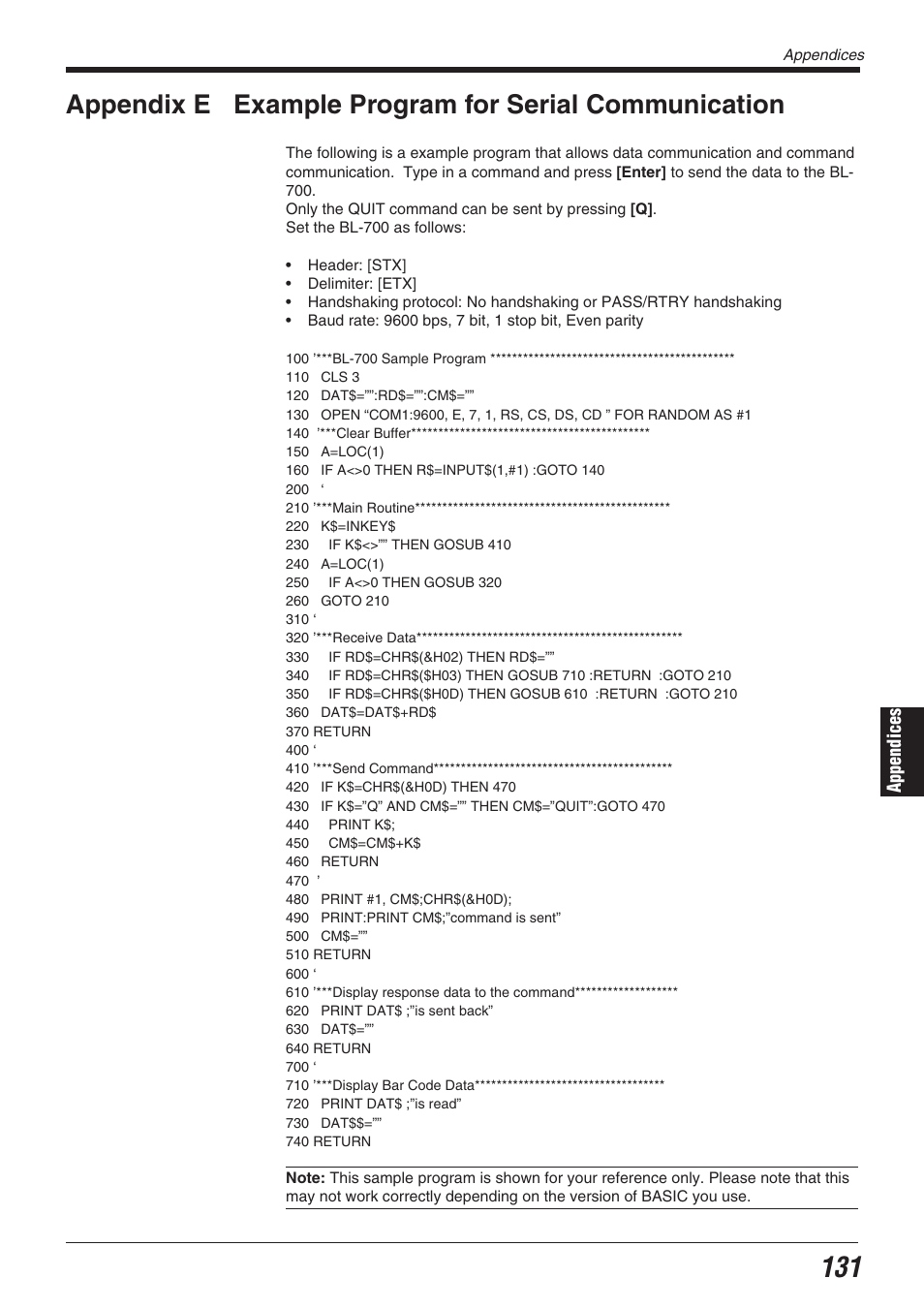 KEYENCE BL-700 Series User Manual | Page 145 / 162