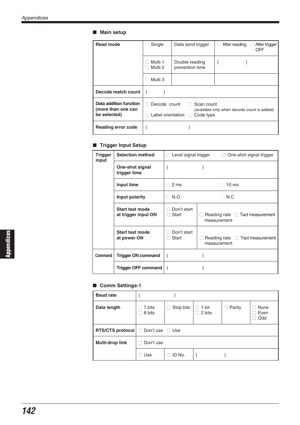 Appendices | KEYENCE BL-700 Series User Manual | Page 156 / 162