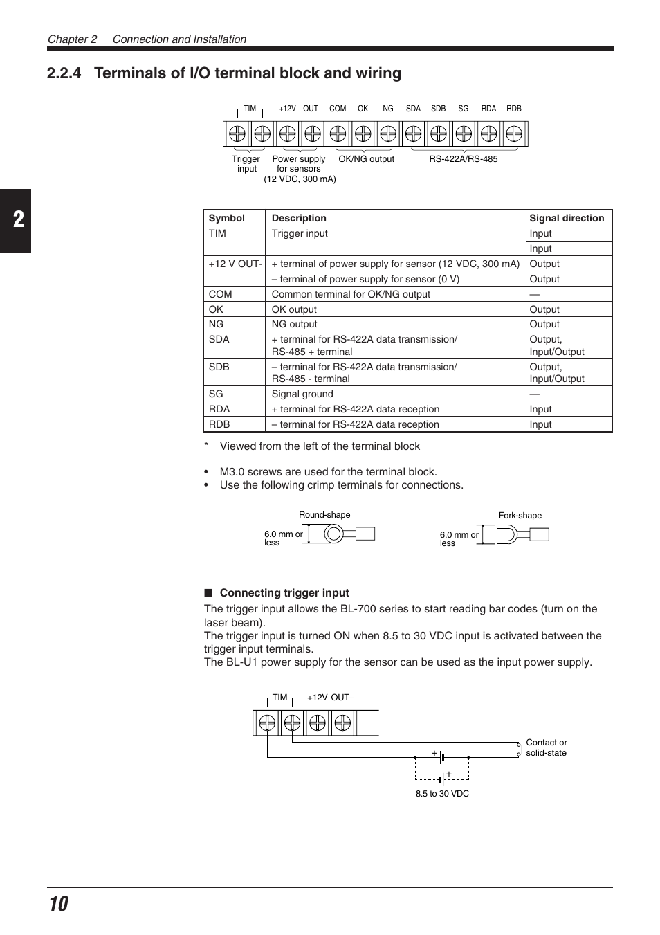 4 terminals of i/o terminal block and wiring | KEYENCE BL-700 Series User Manual | Page 24 / 162
