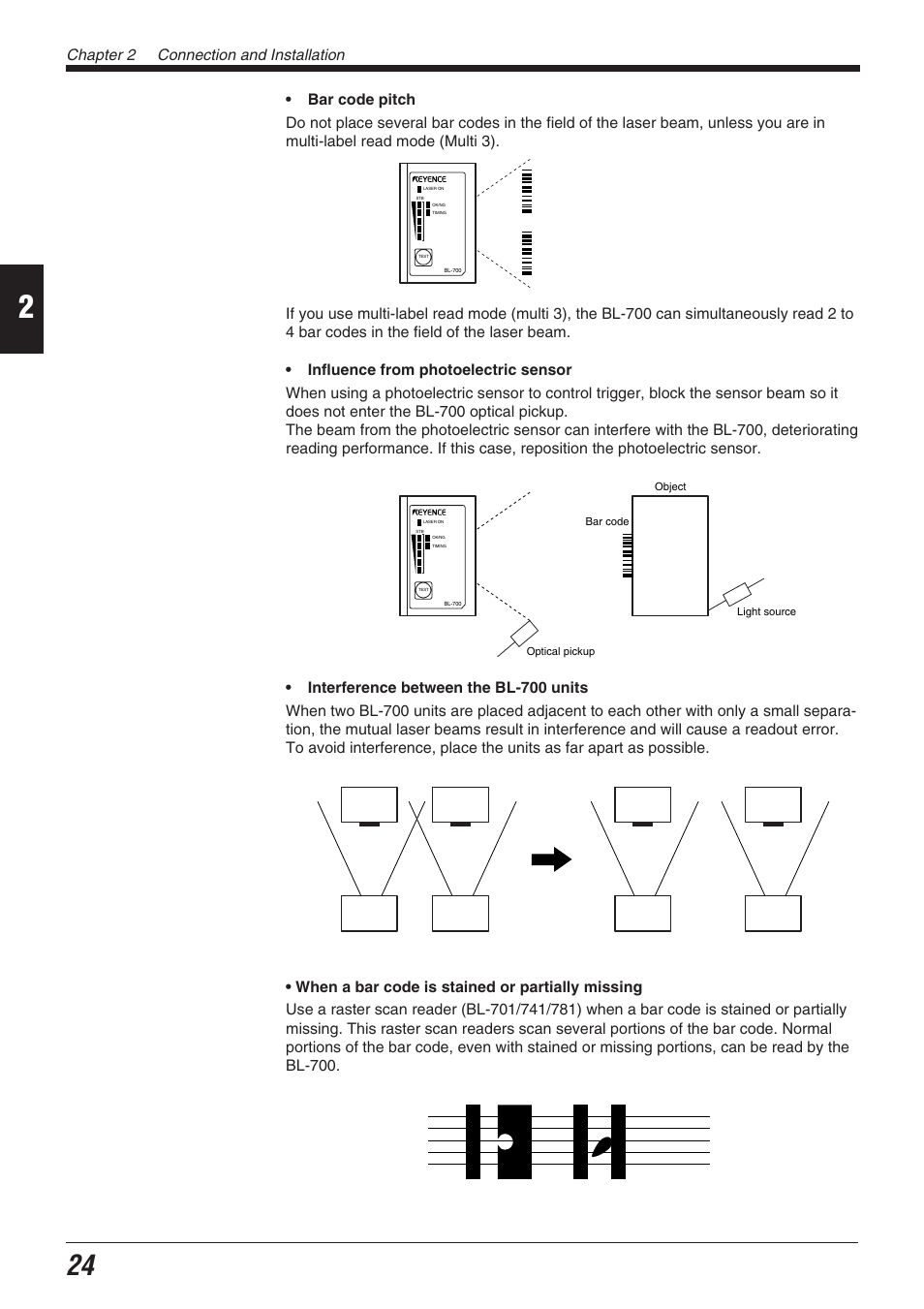 Chapter 2 connection and installation | KEYENCE BL-700 Series User Manual | Page 38 / 162