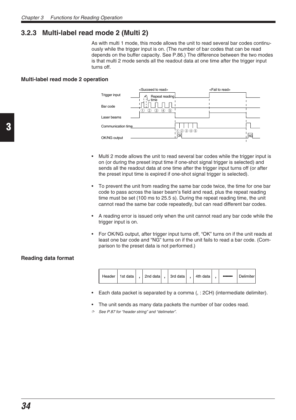 3 multi-label read mode 2 (multi 2) | KEYENCE BL-700 Series User Manual | Page 48 / 162