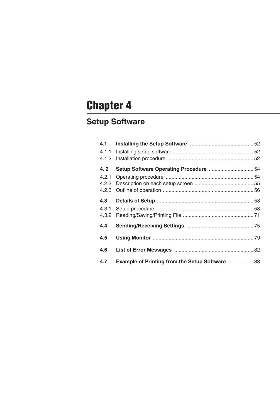 Chapter 4 setup software, Chapter 4, Setup software | KEYENCE BL-700 Series User Manual | Page 63 / 162