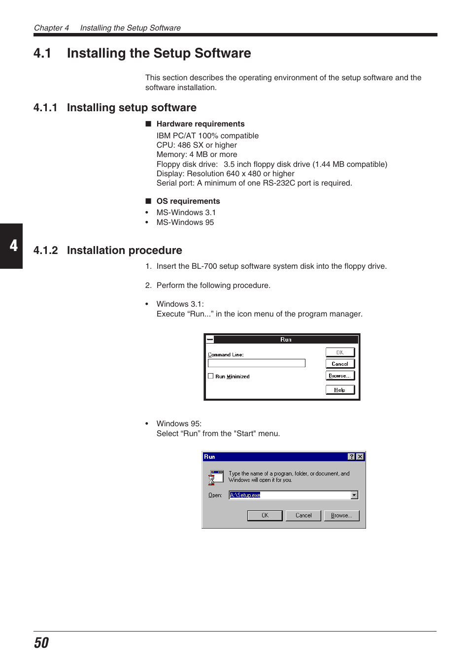1 installing the setup software, 1 installing setup software, 2 installation procedure | KEYENCE BL-700 Series User Manual | Page 64 / 162