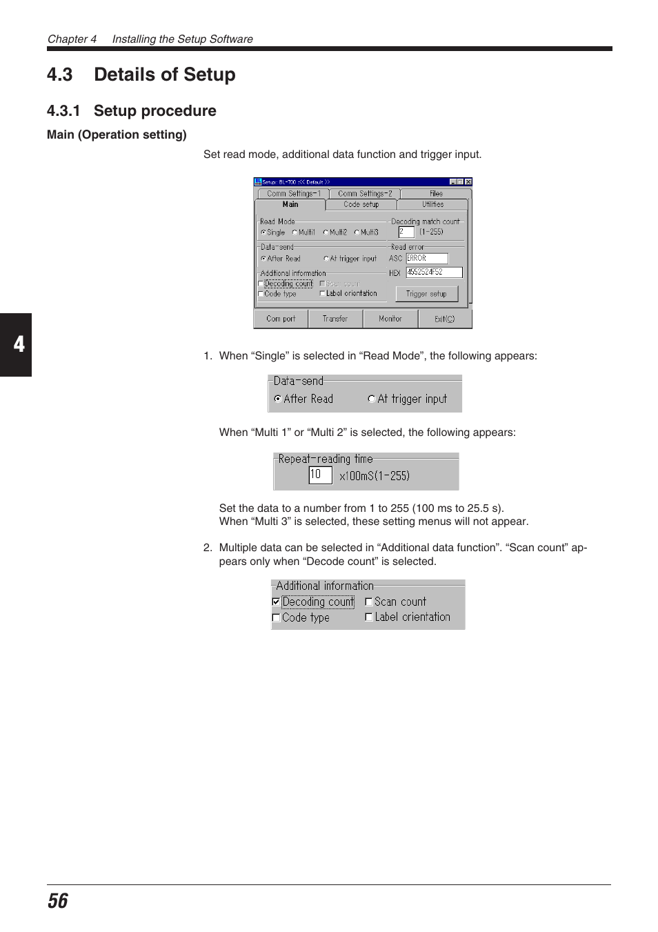 3 details of setup, 1 setup procedure | KEYENCE BL-700 Series User Manual | Page 70 / 162